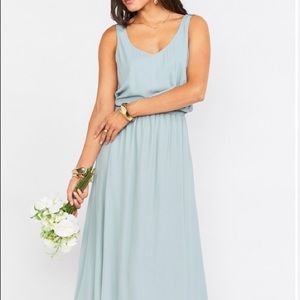 Bridesmaid Dress - XL -Kendall - Silver Sage Crisp